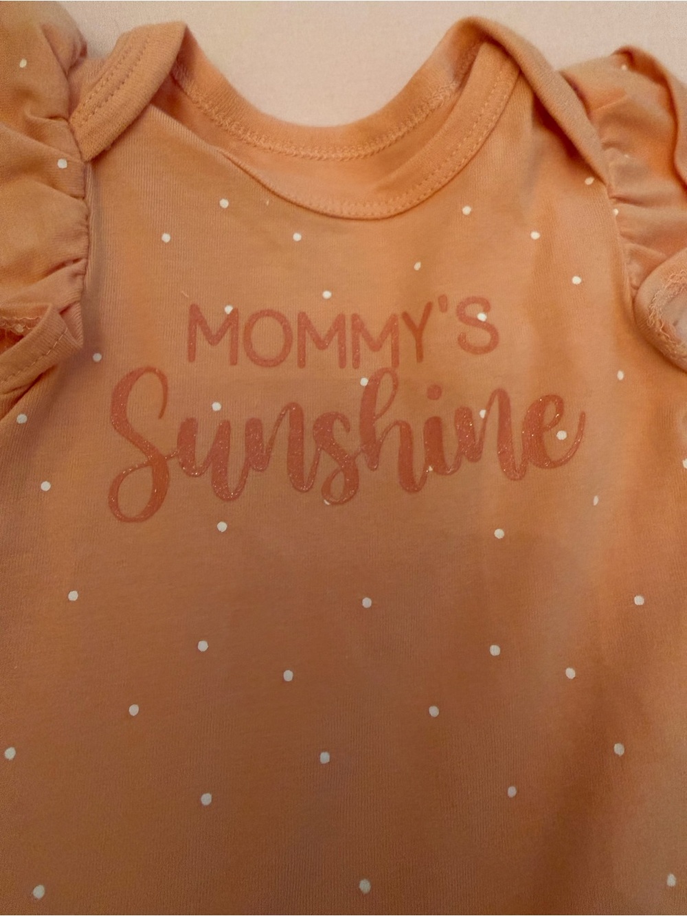Catherine Malandrino Peach Polka Dot Baby Bodysuit
